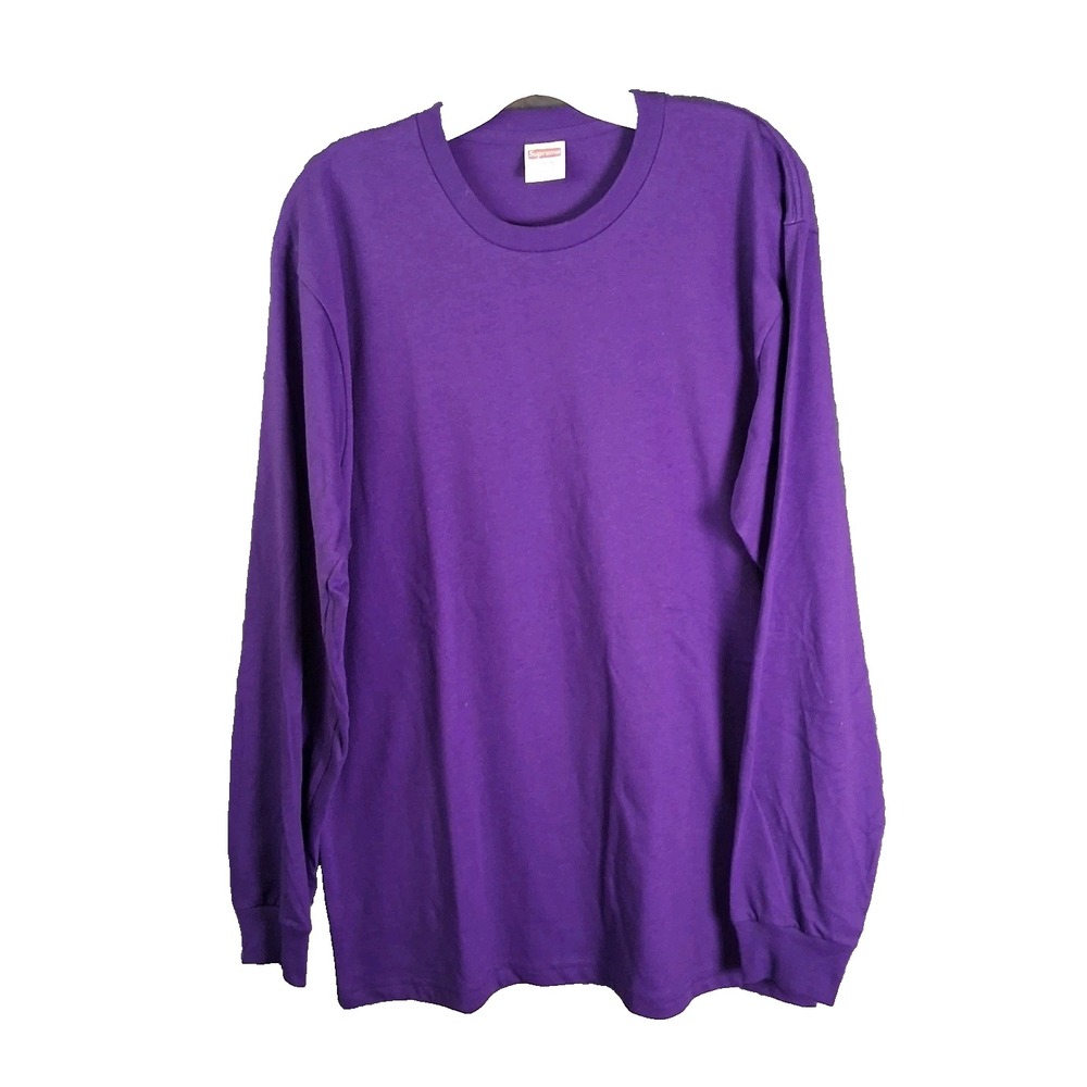 NOS Supreme NYC Blank Purple T Shirt Size Large Long Sleeve Made In USA